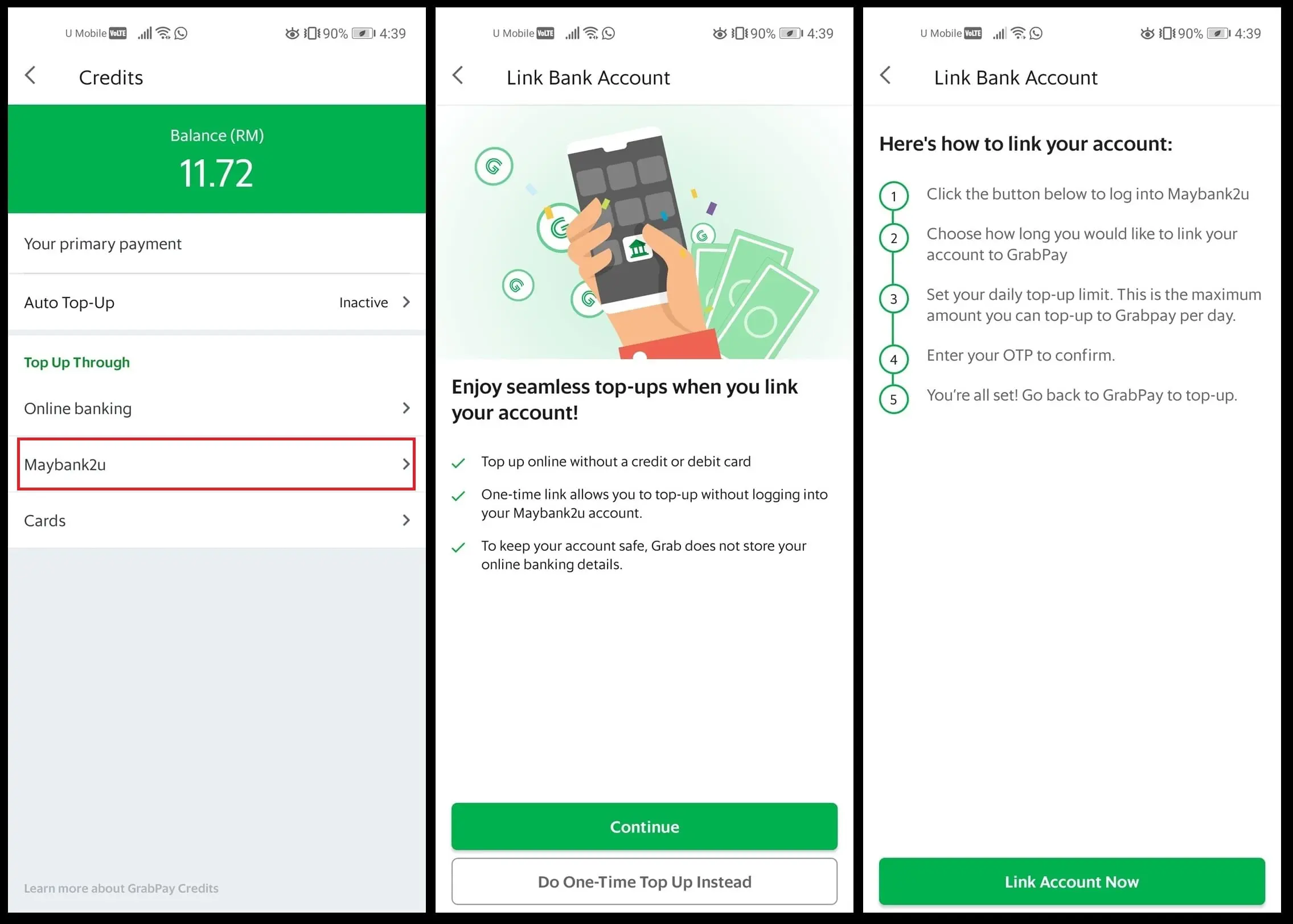 grabpay link to maybank2u 2
