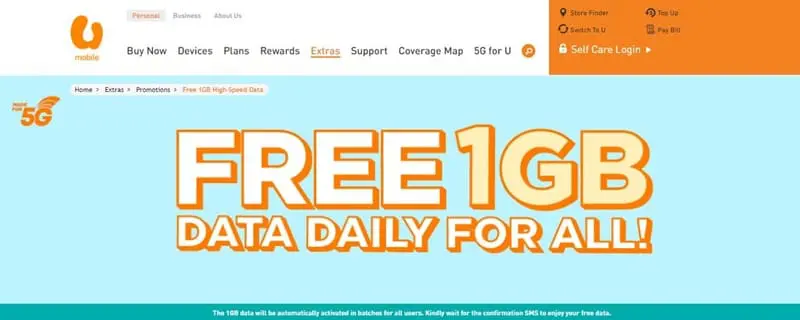 u mobile free internet