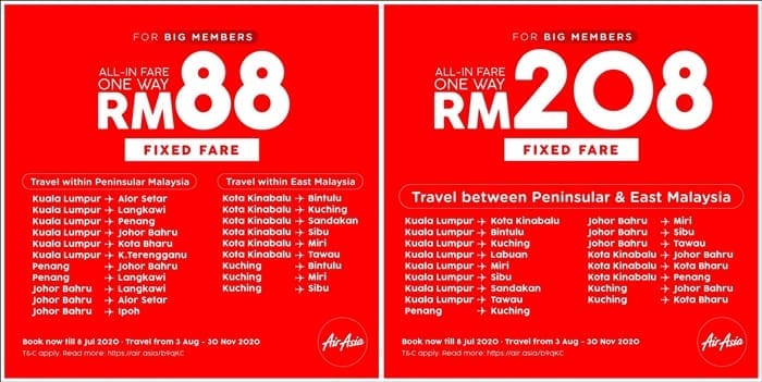 airasia rm88 and rm208