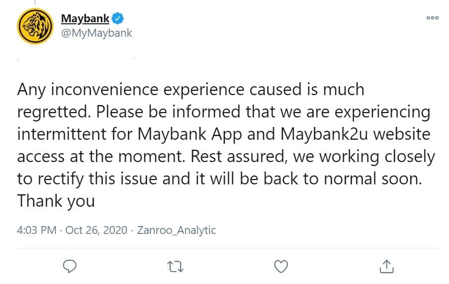 Cimb Clicks Website Down Intermittent Issues For Maybank2u App Web