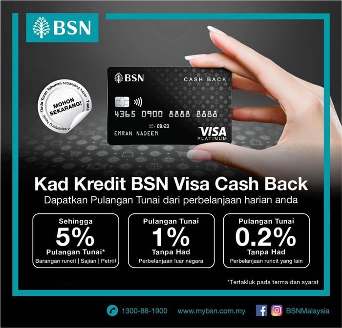 BSN Launches New BSN Visa Cash Back Credit Card, Offers Up To 5 Cashback