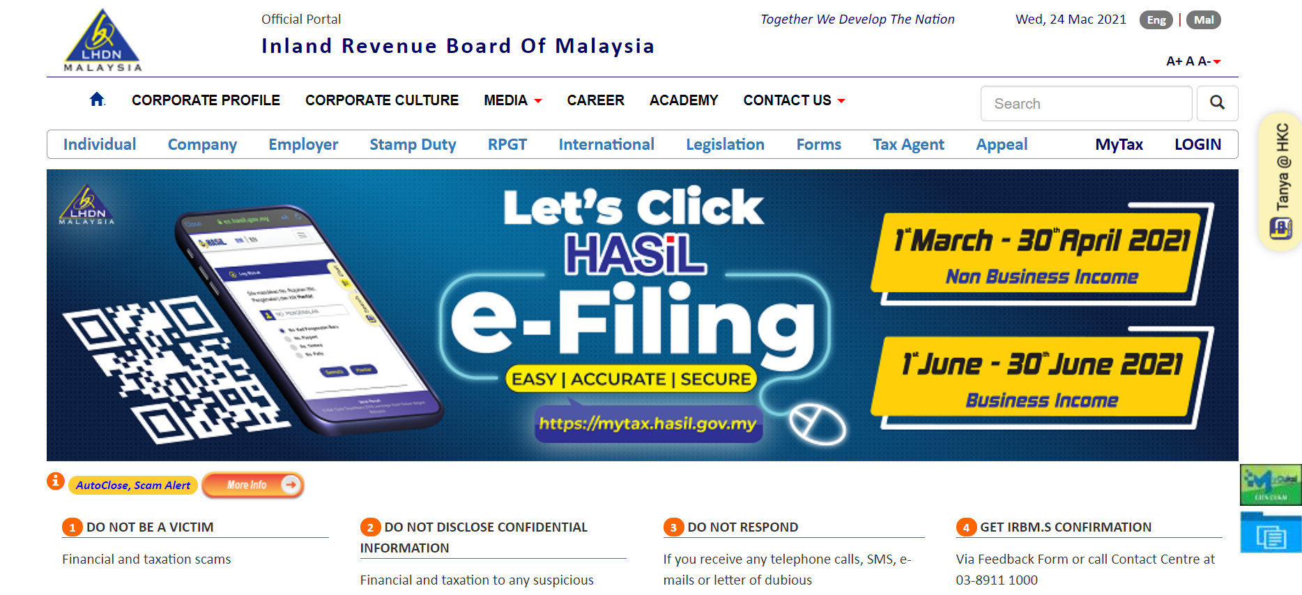 Personal tax filing deadline 2021 malaysia