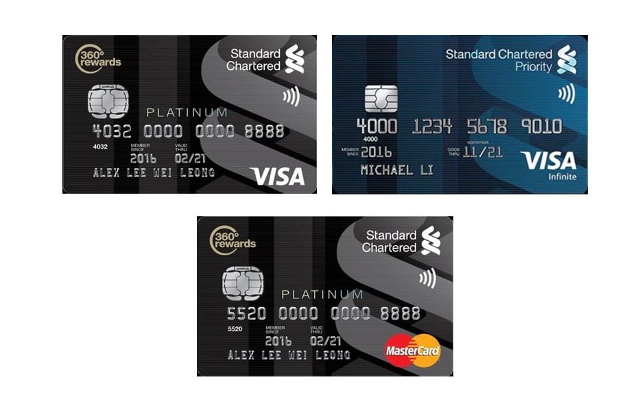 standard chartered rewards points credit cards