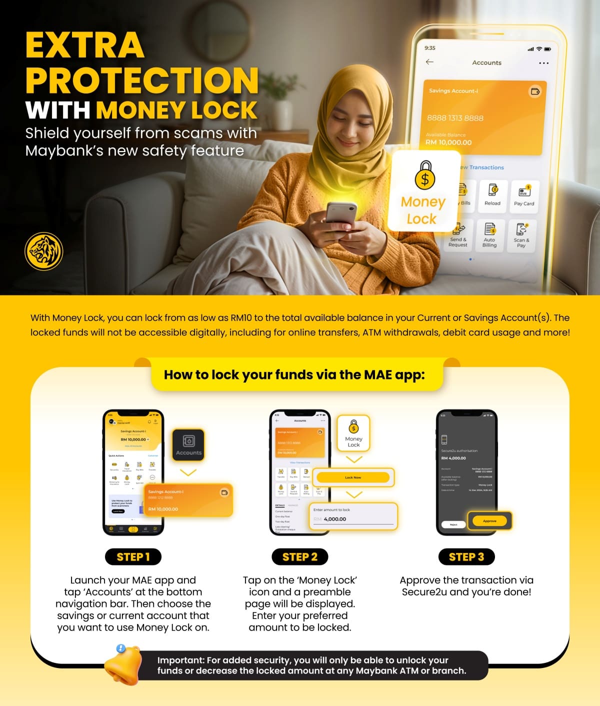 Monese Lock Maybank Launches Money Lock To Protect Funds From Online Scammers