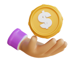 Hand with coin icon