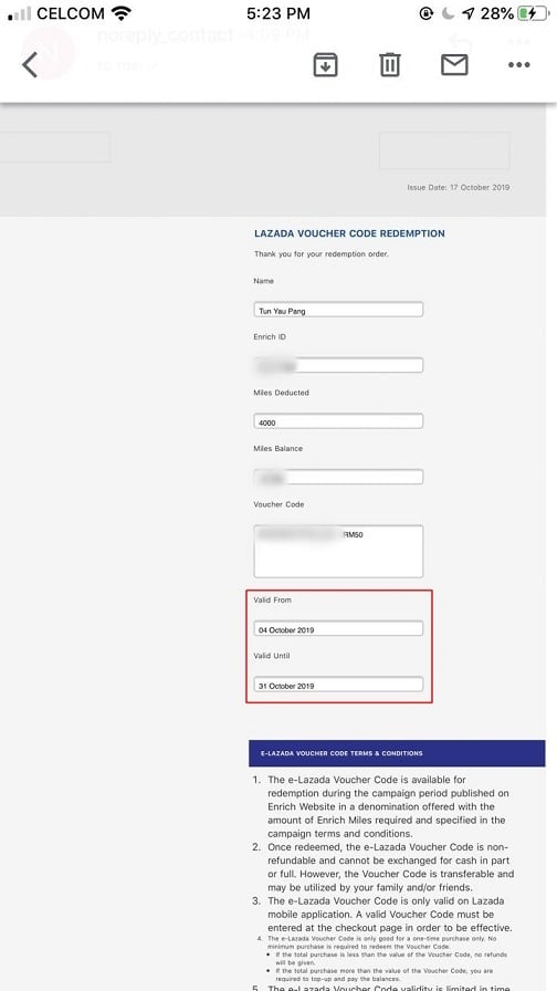 Malaysia Airlines Offers Lazada Voucher Redemptions Using Enrich Miles