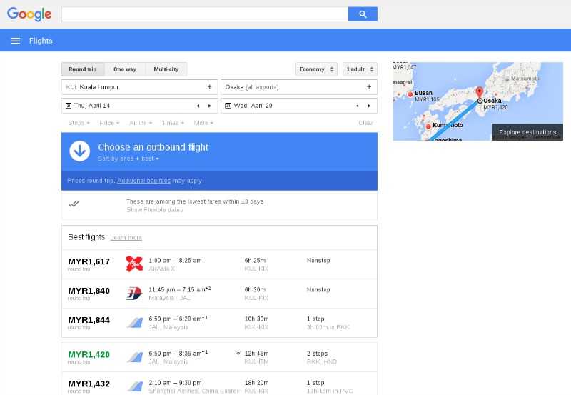 Find Cheap Flights and Right From Google