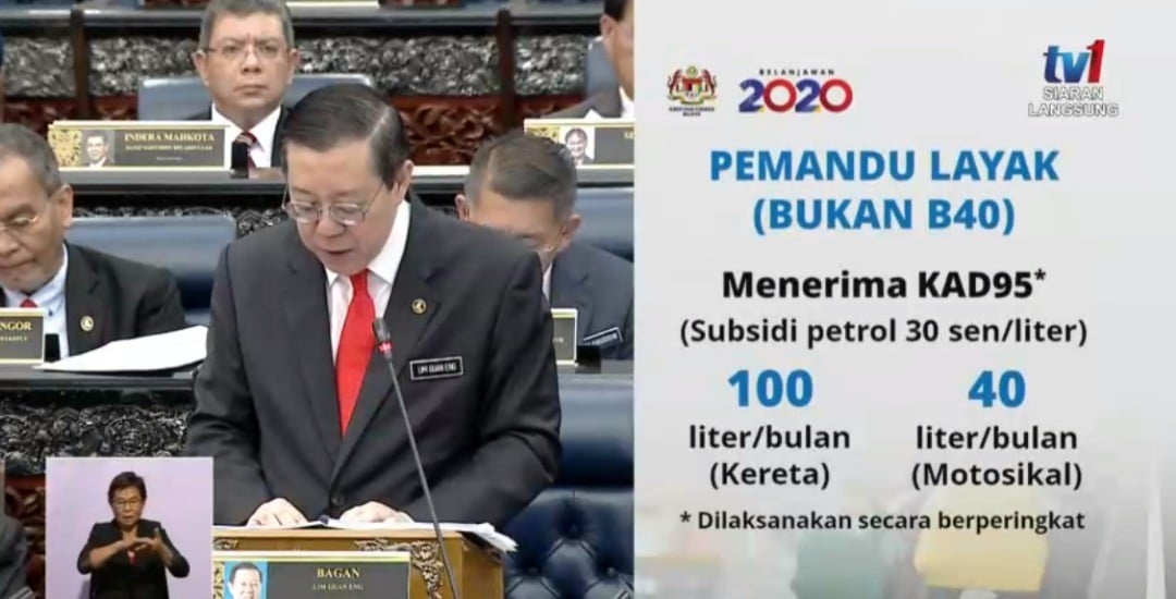 Budget 2020 Malaysia Eligible Non B40 Vehicle Owners To Get Fuel Subsidy Via Kad95