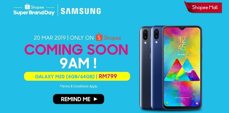 samsung galaxy m20 shopee